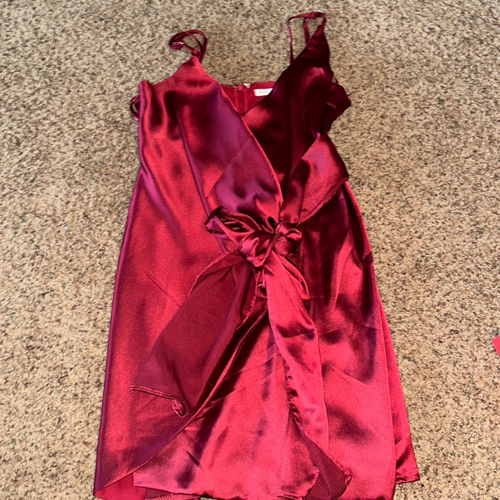 Silk Wrap Tie Semiformal Dress